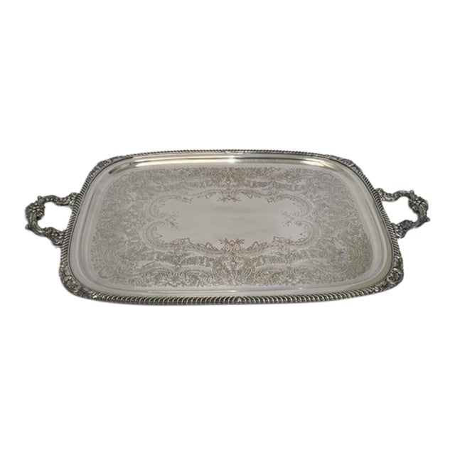 Antique International Silver Co e.g. Webster & Son Large Handled Butler Serving Tray #2191 27.5” Usa 1928-1950s For Sale