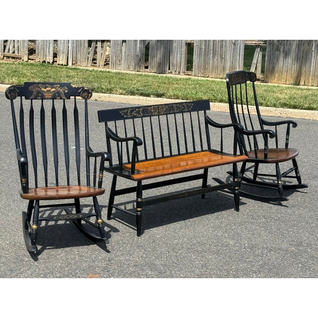 This listing is for all three pieces. Both rocking chairs are slight different from each other. Please look at pictures...
