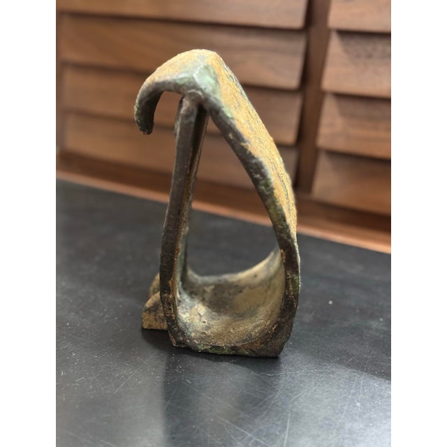 Noguchi 1950s Japanese Brutalist Noguchi Style Iron Owl Sculpture For Sale - Image 4 of 8