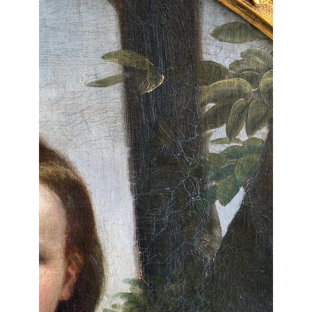 Wood 19th-Century American School Oil Portrait of a Child, C. 1840–1860 For Sale - Image 7 of 12