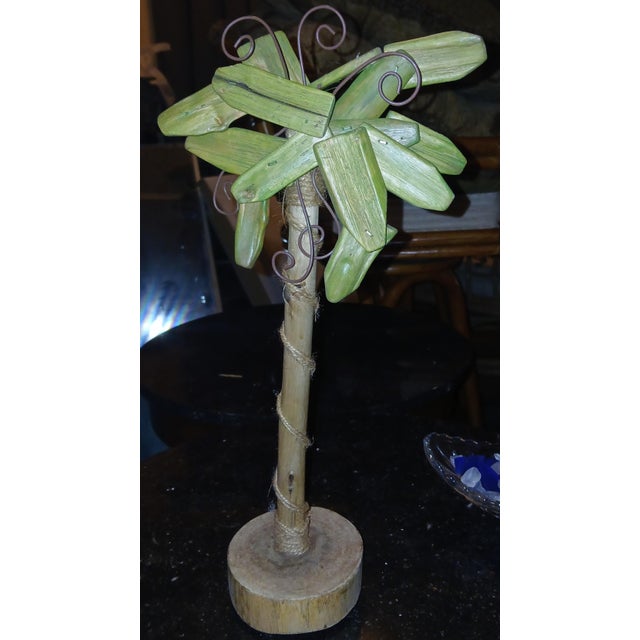 Wood Vintage Folk Art Palm Tree For Sale - Image 7 of 9