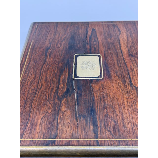 19th Century Rosewood Vanity Box w/Sterling Silver Accents Likely John Gough For Sale - Image 14 of 18