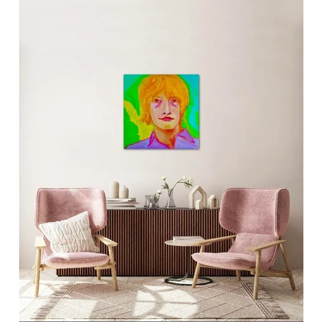 2020s Modern Portraiture (24″×24″ Original Pop Art Portrait, Oil on Canvas) For Sale - Image 5 of 5