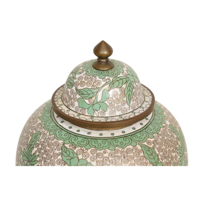 Chinese Chinese Cloisonné Lidded Ginger Jar For Sale - Image 3 of 6