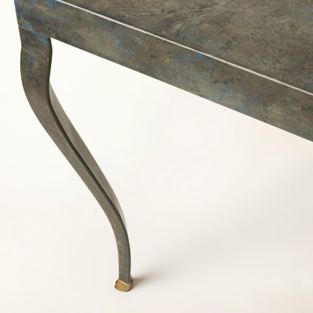 Industrial Painted Metal Dining Table / Desk Attributed to Joseph Stannard For Sale - Image 3 of 3