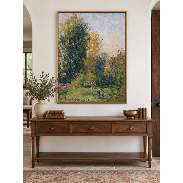 French Vintage French Impressionist Art Print – Autumn Landscape by Camille Pissarro, 36" X 48" For Sale - Image 3 of 10