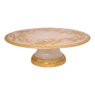 Italian Vietri 13" Pedestal Stand Cake Platter For Sale