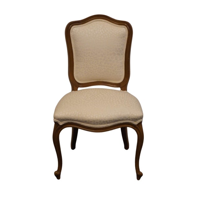French Provincial Drexel Furniture Country French Provincial Style Upholstered Dining Side Chair For Sale - Image 3 of 8