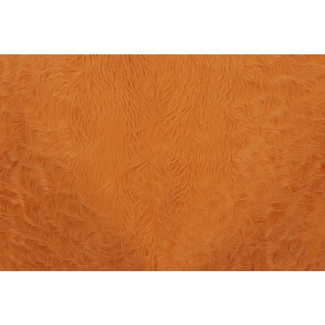 Rug & Kilim Rug & Kilim’s Contemporary Cowhide Solid Rug in Vibrant Orange Hues For Sale - Image 4 of 7