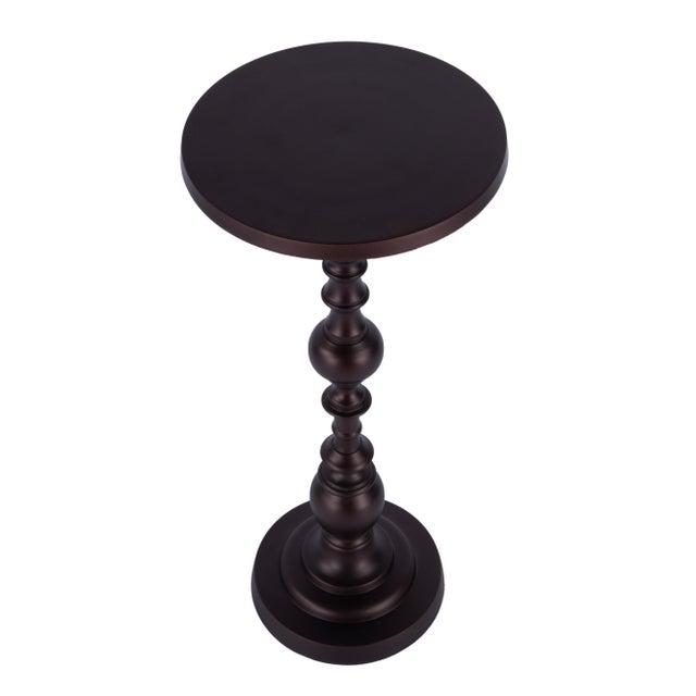 2020s Darien Outdoor Round Pedestal Side Table, Outdoor Bronze For Sale - Image 5 of 7
