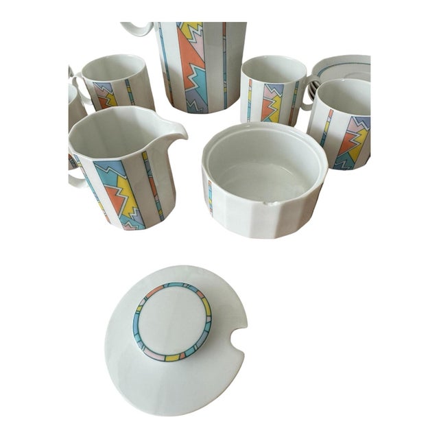 Late 20th Century Rosenthal Tapio Wirkkala Polygon Chios Coffee Pot Set With Service for 4- 17 Pieces For Sale In Phoenix - Image 6 of 8