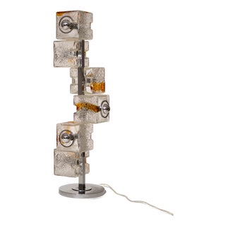 Mid-Century Murano Glass Cube Floor Lamp by Toni Zuccheri for VeArt, Italy, 1970s For Sale