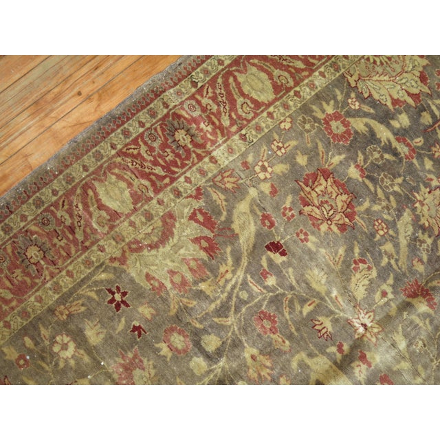 Folk Art Early 20th Century Zabihi Collection Gray Animal Motif Turkish Fine Sivas Rug - 4'4" x 5'5" For Sale - Image 3 of 8