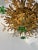 Flush Mount Maison Baguès Crystal Green Flowers Leaves Chandelier 9 Lights For Sale - Image 10 of 11