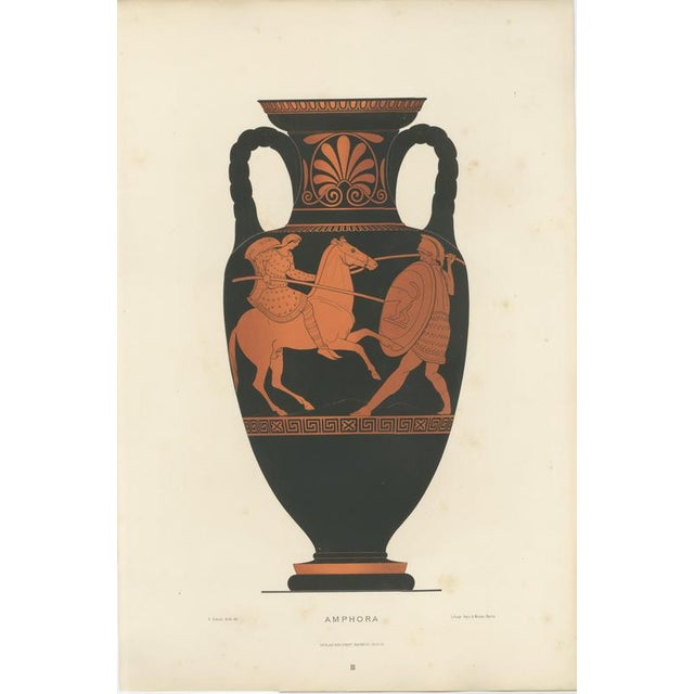 Albert Genick, Greek Amphora with Warrior & Horse, 1883, Lithograph For Sale - Image 3 of 9
