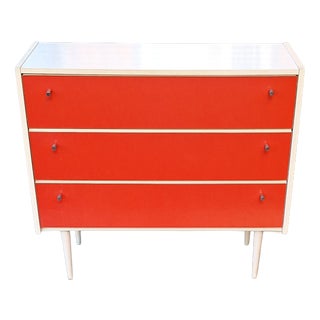 Vintage Shoe Cabinet with White Body and Orange Doors, 1970s For Sale