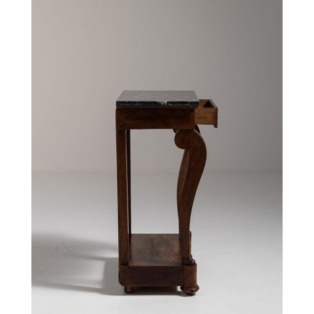 19th Century France Deep Ebony Black Ebonized Pedestal Side Table For Sale - Image 10 of 11