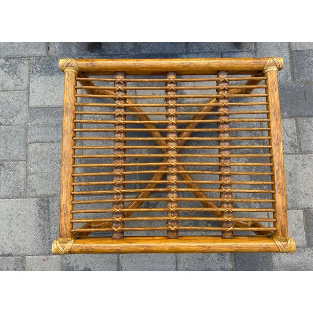 Mid 20th Century Vintage 1964 McGuire Bamboo Lounge Chair and Ottoman For Sale - Image 5 of 12