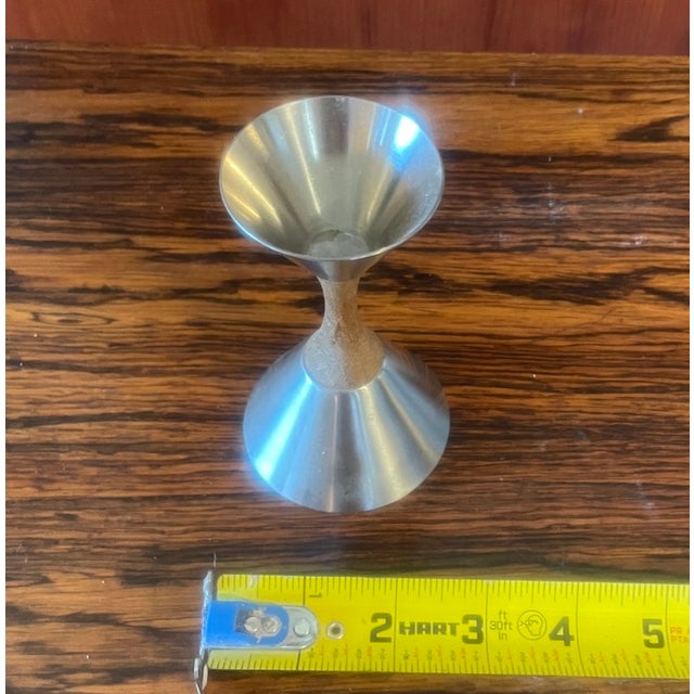 Vintage Mid-Century Modern Arthur Salm Swedish Stainless Steel & Teak Bell For Sale - Image 4 of 5