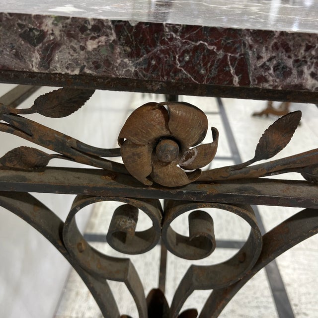 This intricate marble-topped table is from the late 19th century in the southern region of France. The beautiful floral...