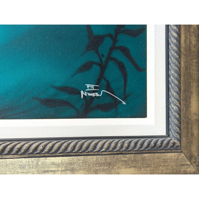 Elias Noah "Enlightenment" Contemporary Teal Naturalistic Underwater Seascape with Mermaid, 21st Century For Sale - Image 9 of 11