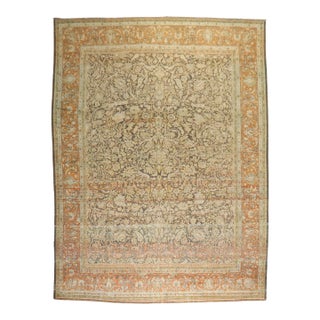 Antique Zabihi Collection Rustic Persian Bidjar Rug - 10'3" x 13'8" For Sale