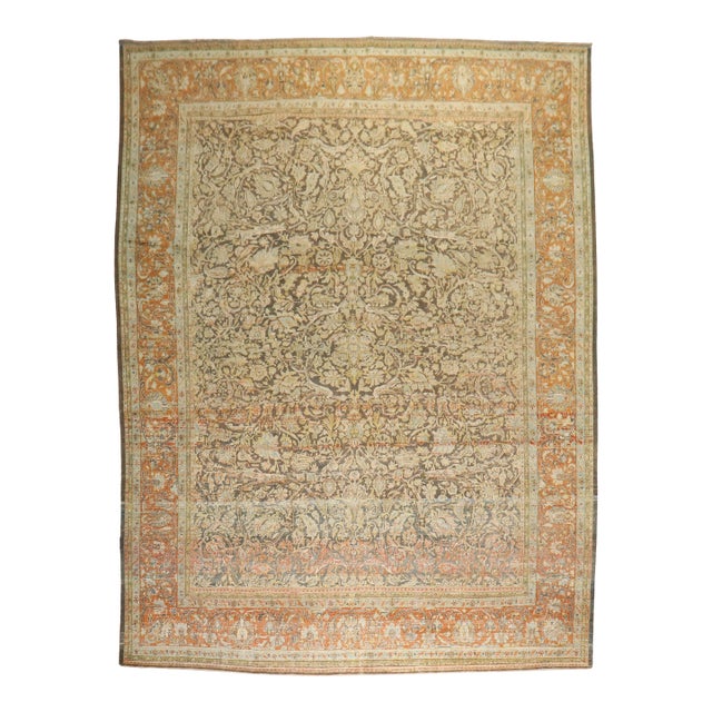 Antique Zabihi Collection Rustic Persian Bidjar Rug - 10'3" x 13'8" For Sale