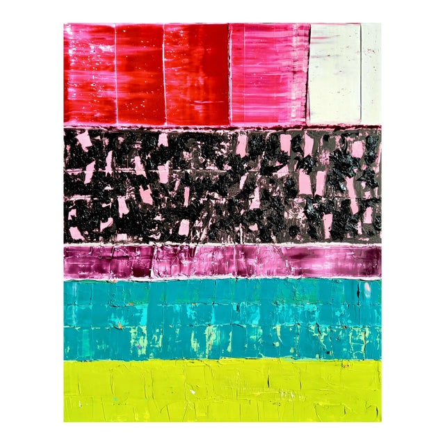 #Textured Abstract Oil on Canvas Painting by Diane Grant For Sale