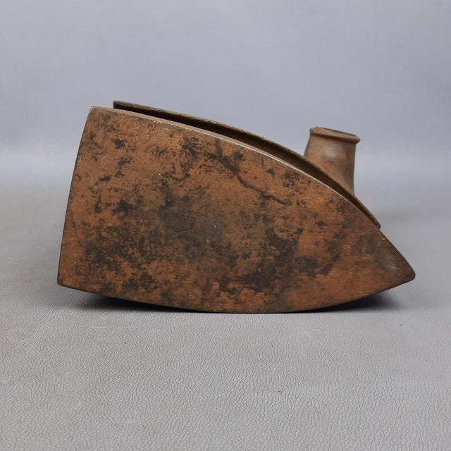 Antique French Coal Iron and Wooden Handle For Sale - Image 10 of 14