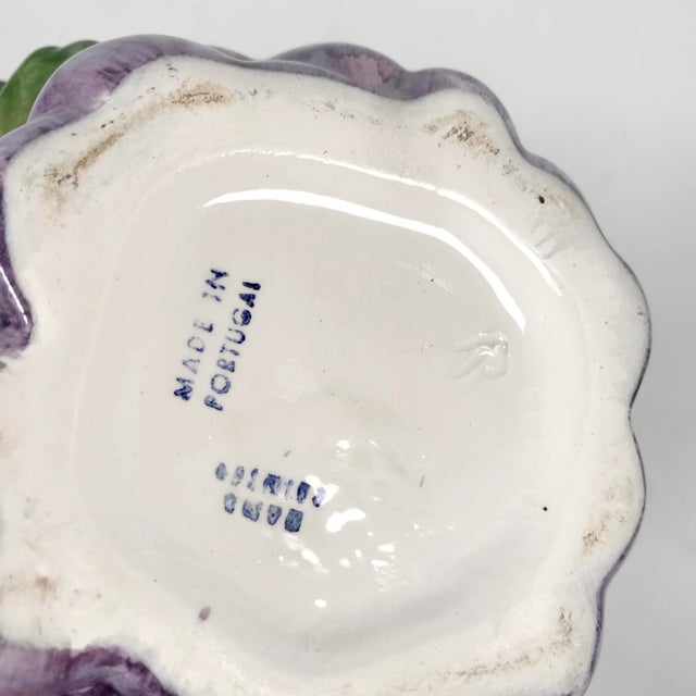 Mid 20th Century Ceramic Majolica Style Grape Motif Pitcher For Sale - Image 5 of 5