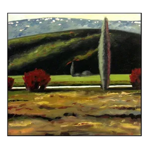 James Thorpe "Cypress" Hand Signed Original Oil on Board Landscape Painting