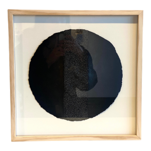 Contemporary Punctured Charcoal on Paper Geometric Abstract Drawing