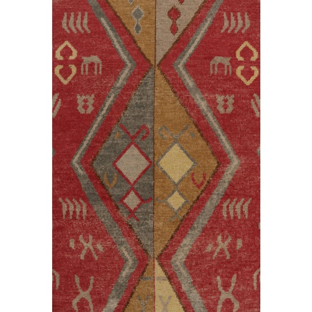 Rug & Kilim Rug & Kilim’s Distressed Yuruk Style Rug in Red, Beige & Gray Geometric Patterns For Sale - Image 4 of 7