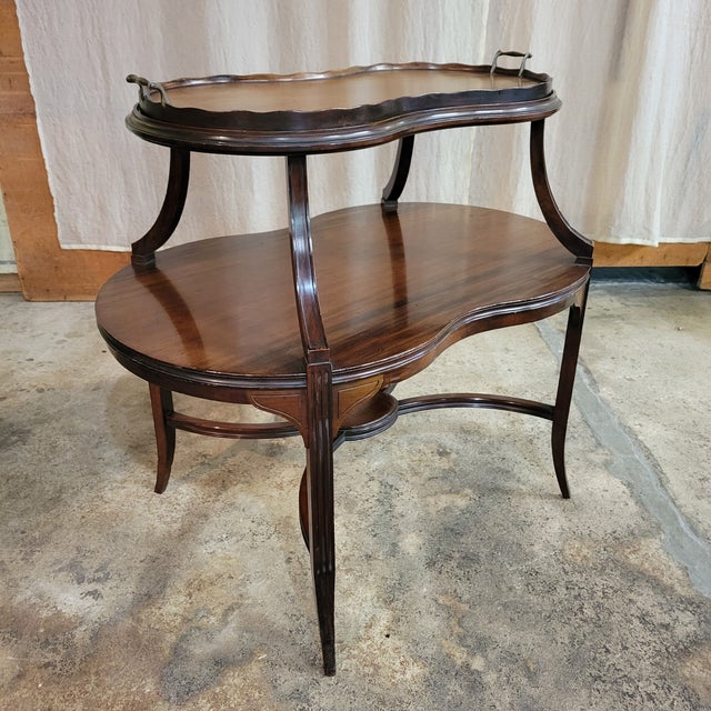 Brown Early 20th Century Mahogany 2 Tier Tray Top Table For Sale - Image 8 of 11