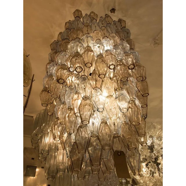Italian Large Hexagonal Poliedri Ceiling Light by Carlo Scarpa for Venini For Sale - Image 9 of 13