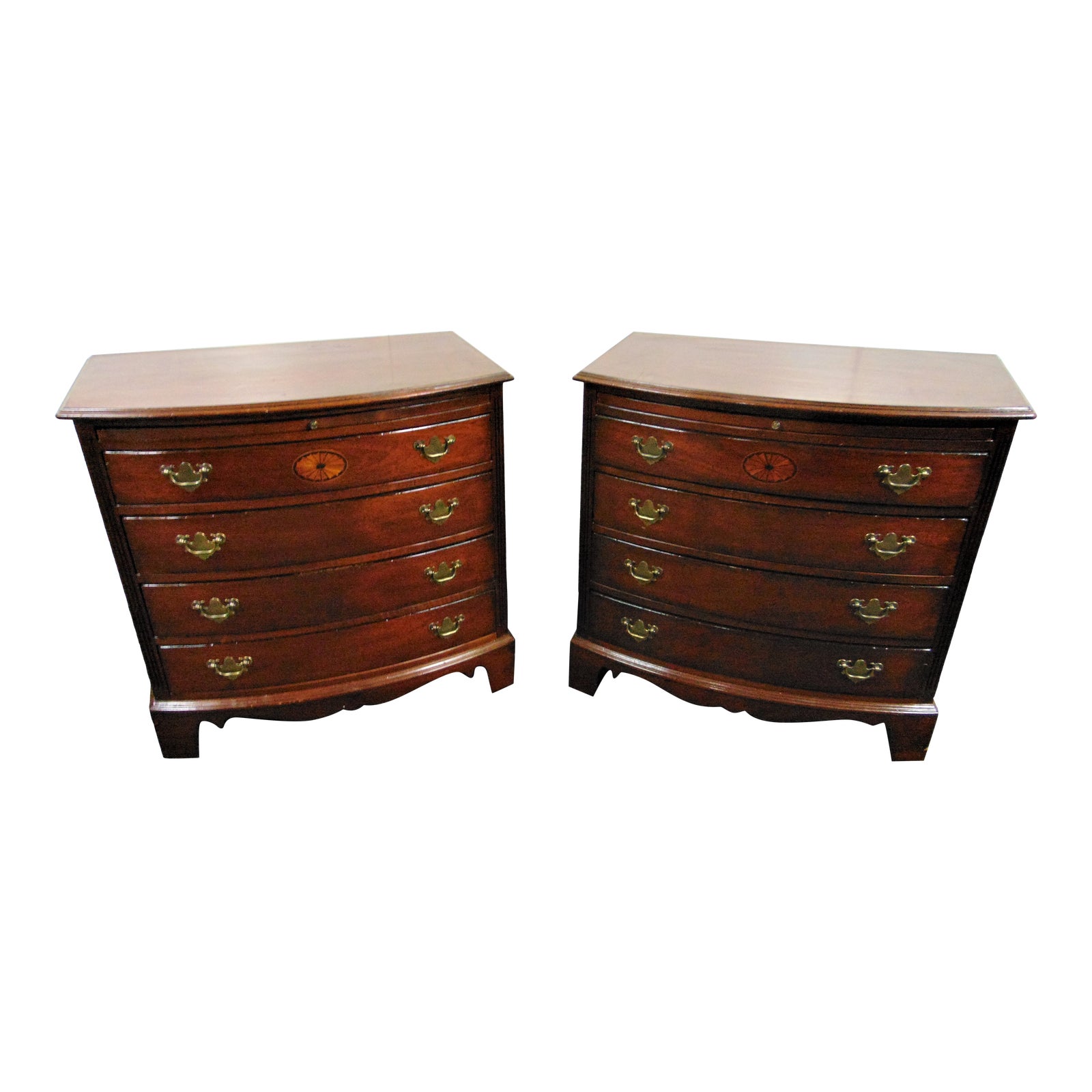 Lexington Palmer Home Collection Mahogany Inlaid Nightstands a Pair Chairish