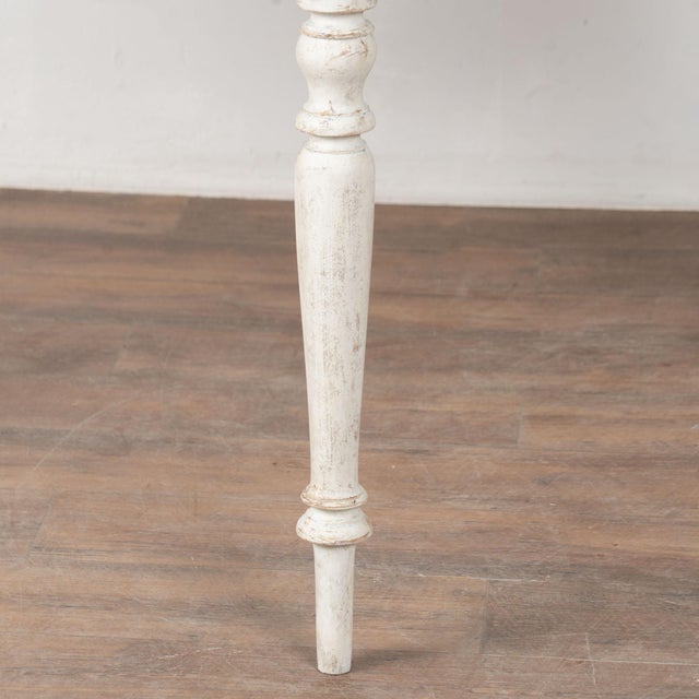 Pair, 19th Century Swedish White Painted Large Demi Lune Consoles Side Tables For Sale - Image 11 of 14