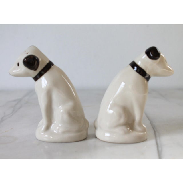 White Vintage Rca Victor Dog Nipper Ceramic Salt and Pepper Shakers "His Master’s Voice" For Sale - Image 8 of 11