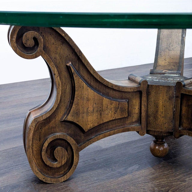 1990s Vintage Glass Top Coffee Table For Sale - Image 5 of 5