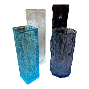 1970s Set of Four Space Age Glass European Vases