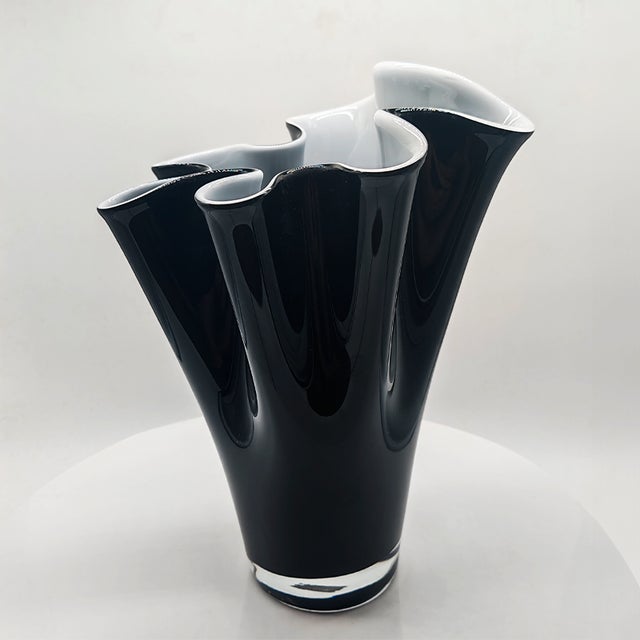 Large Jacketed Fazzoletto Vase in Murano Glass, 1960s For Sale - Image 10 of 10