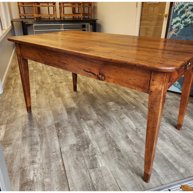 Mid 19th Century Antique French Country Farmhouse Baker's Table For Sale - Image 4 of 12