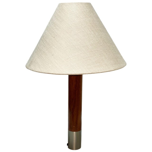 Modern Nickel Básica M2 Table Dimmer Lamp by Santiago Roqueta for Santa & Cole W/ Shade For Sale - Image 3 of 11