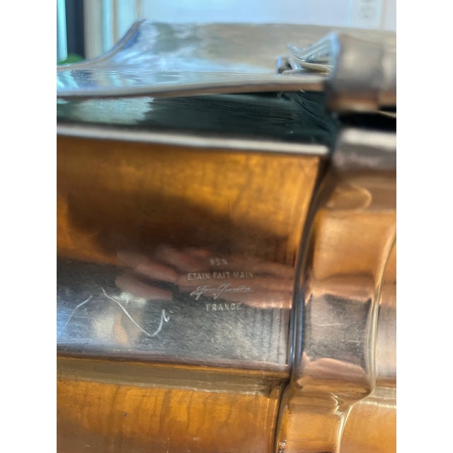 Vintage Jean Goardere Pewter Letter and File Holder Sleek Desk Organizer Made in France For Sale In New York - Image 6 of 12