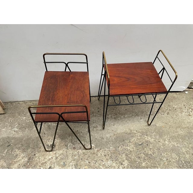 Danish Nightstands in Metal, 1960s, Set of 2 For Sale - Image 9 of 14