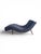 Adrian Pearsall Attributed to Adrian Pearsall Wave Chaise Lounge Chair – Mid Century Modern Blue Bouclé For Sale - Image 4 of 16