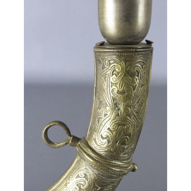 Brown Bronze Horn Table Lamp, 1960s For Sale - Image 8 of 10