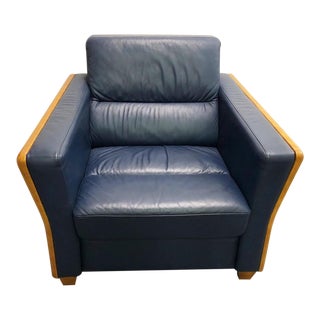 1980s Vintage Ikea Leather Club Chair For Sale