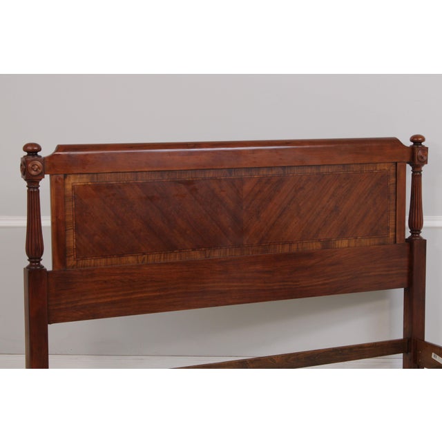 1990s Lexington King Size Cherry Sheraton Style Bed For Sale - Image 5 of 18