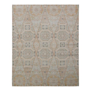 Rug & Kilim’s Oversized Kaleidoscope Rug in Cream and Blue , 12x18 For Sale